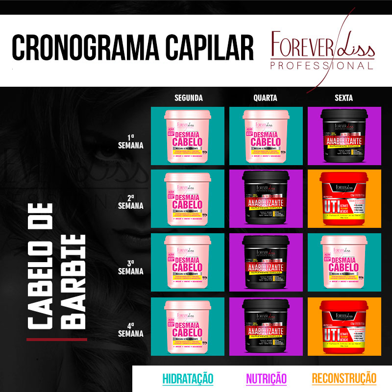 Forever Liss Cronograma Capilar Cabelo de Barbie Forever Liss Cronograma Capilar Cabelo de Barbie